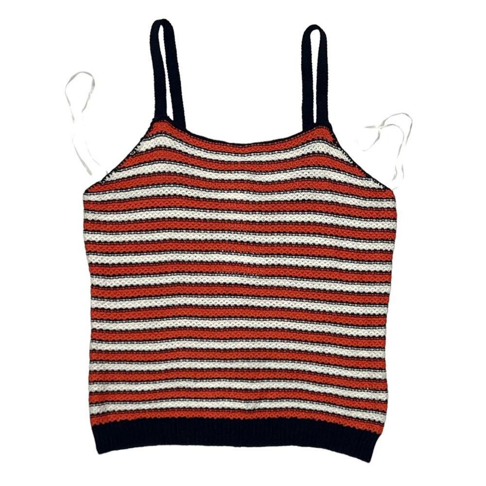 Women’s Crochet Striped Tank Top Size XL It’s Our Time New - Picture 3 of 10